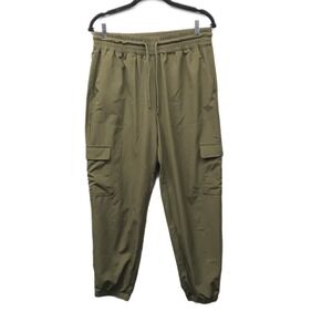 Old Navy Active Stretchtech Pants Women's M Green Cargo Lightweight Drawstring